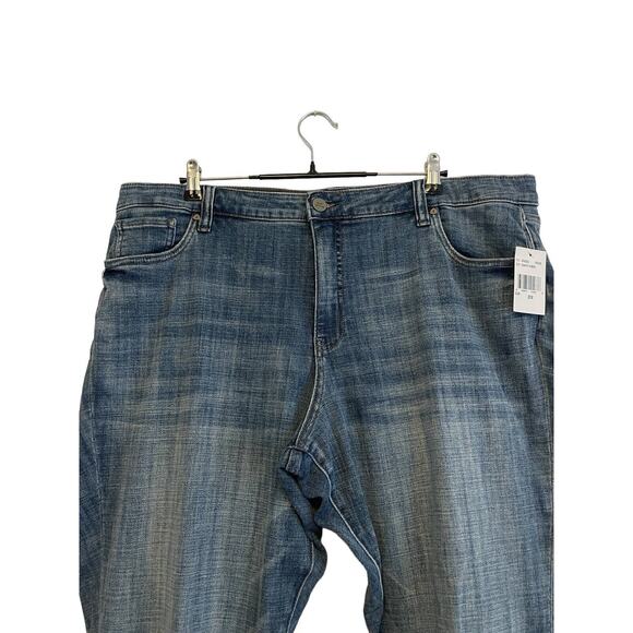 Kut From The Kloth High Rise Ankle Straight Leg Jeans Size 20W Blue Rips NWT - Picture 3 of 8